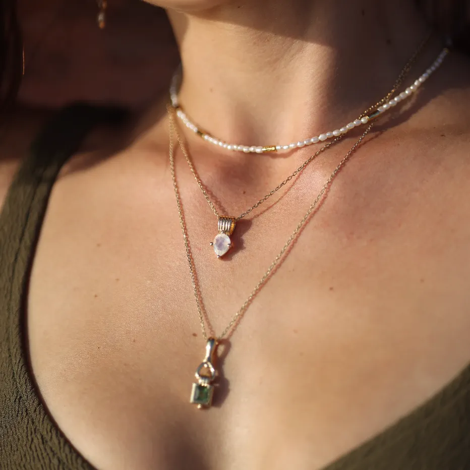 Freya Moonstone Silver Necklace