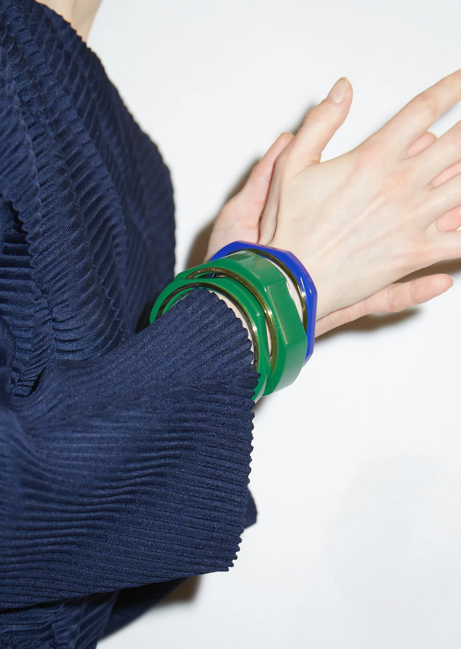 Geometric Lacquered Wood Bracelet