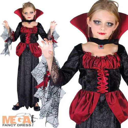 Girls Halloween Countess Vampira Vampire Costume