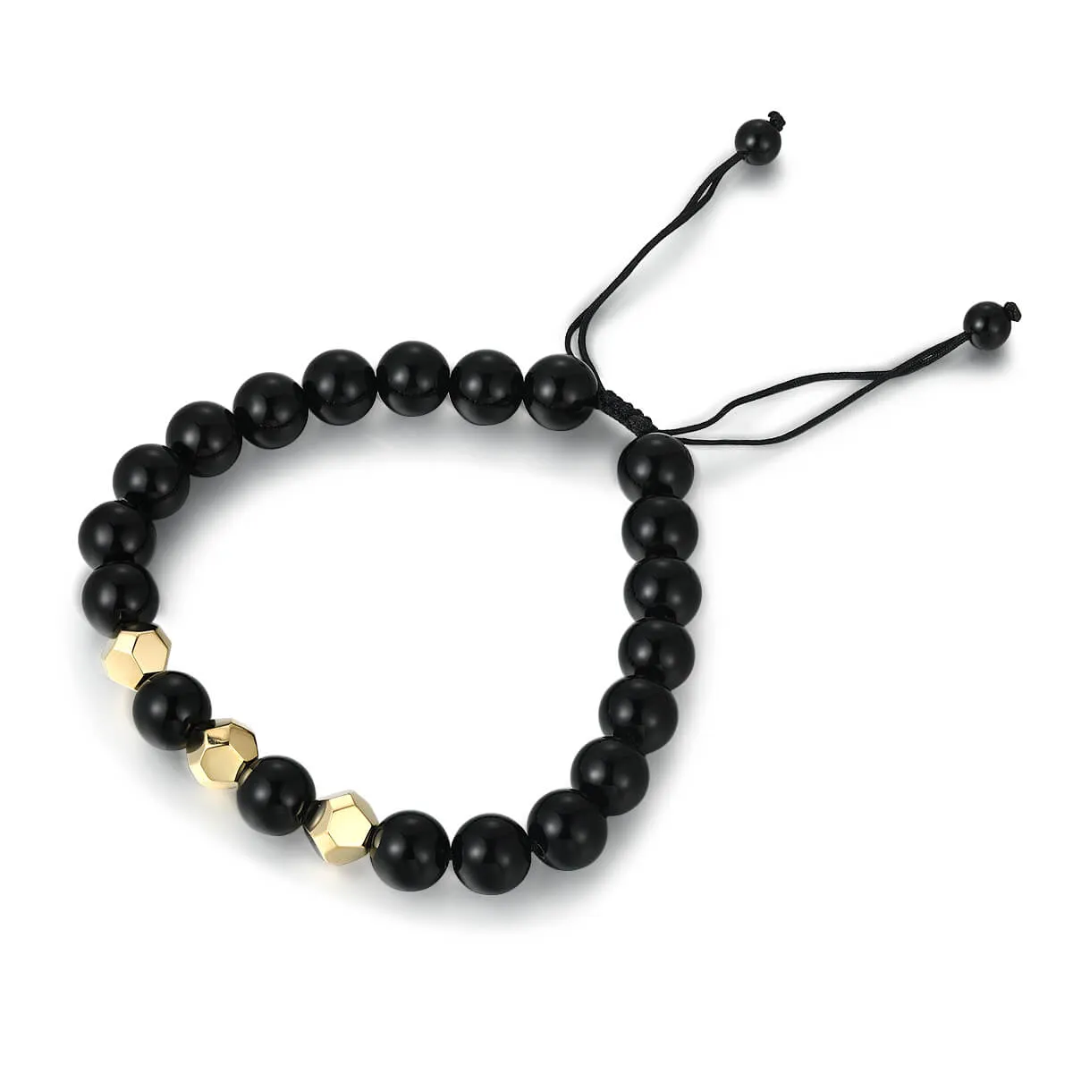 Gold & Onyx Bead Bracelet