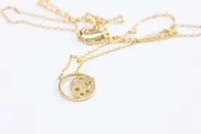 Gold Moon and Star Charm Necklace