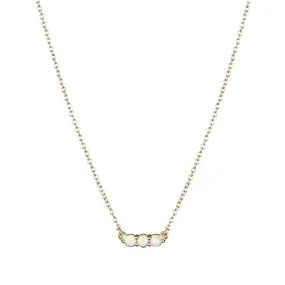 Gold Opal Bar Necklace