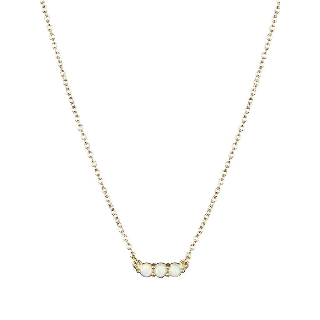 Gold Opal Bar Necklace