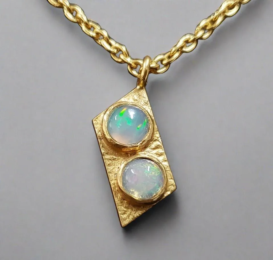Gold Vermeil Ethiopian Opal Charm Pendant