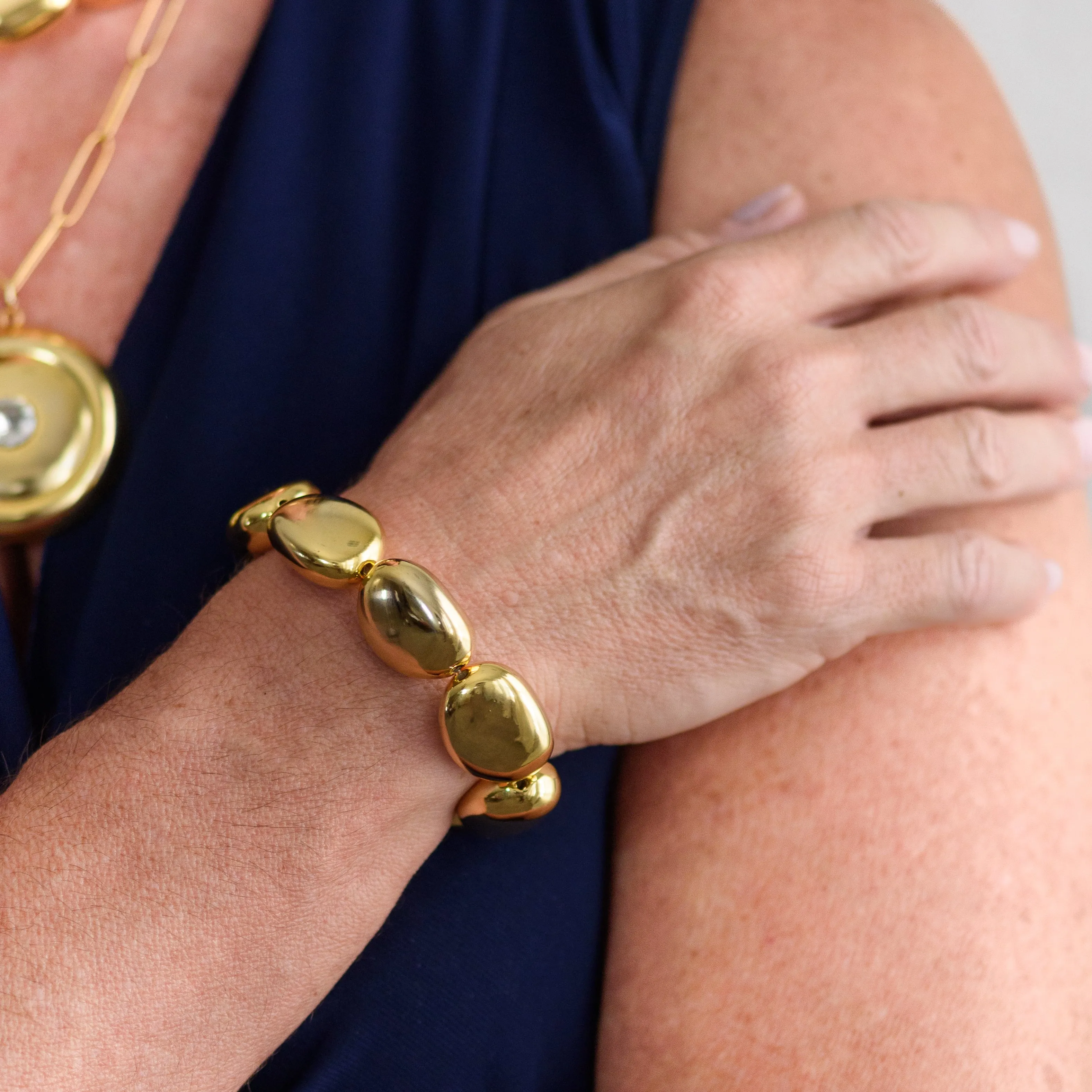 Golden pebbles Stretch Bracelet  - PREORDER