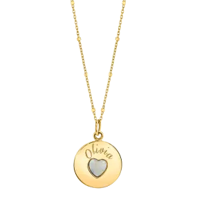 Grand Opal Heart Name Medallion