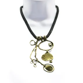 Gun Metal Artistic Choker Necklace