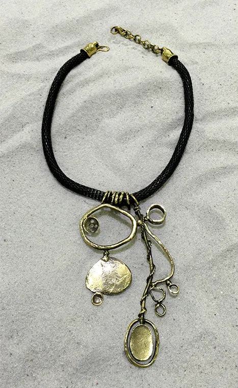 Gun Metal Artistic Choker Necklace