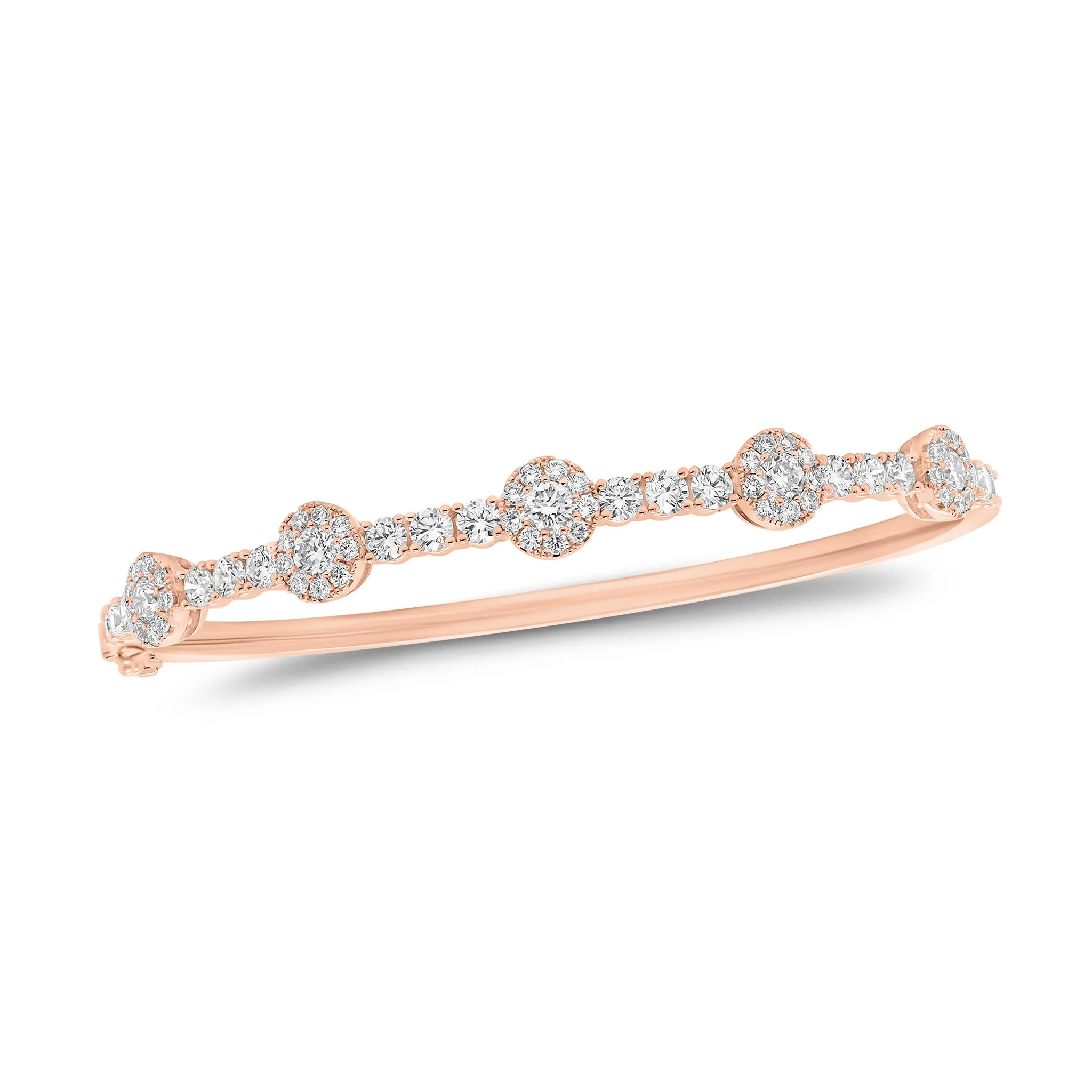 Halo Diamond Pattern Bangle Bracelet