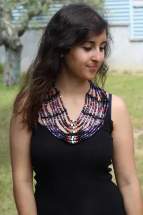 Handmade Bone  Chocker    / Necklace in Purple