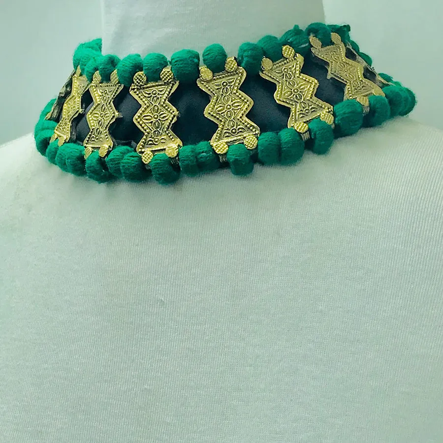 Handmade Green Vintage Choker Necklace