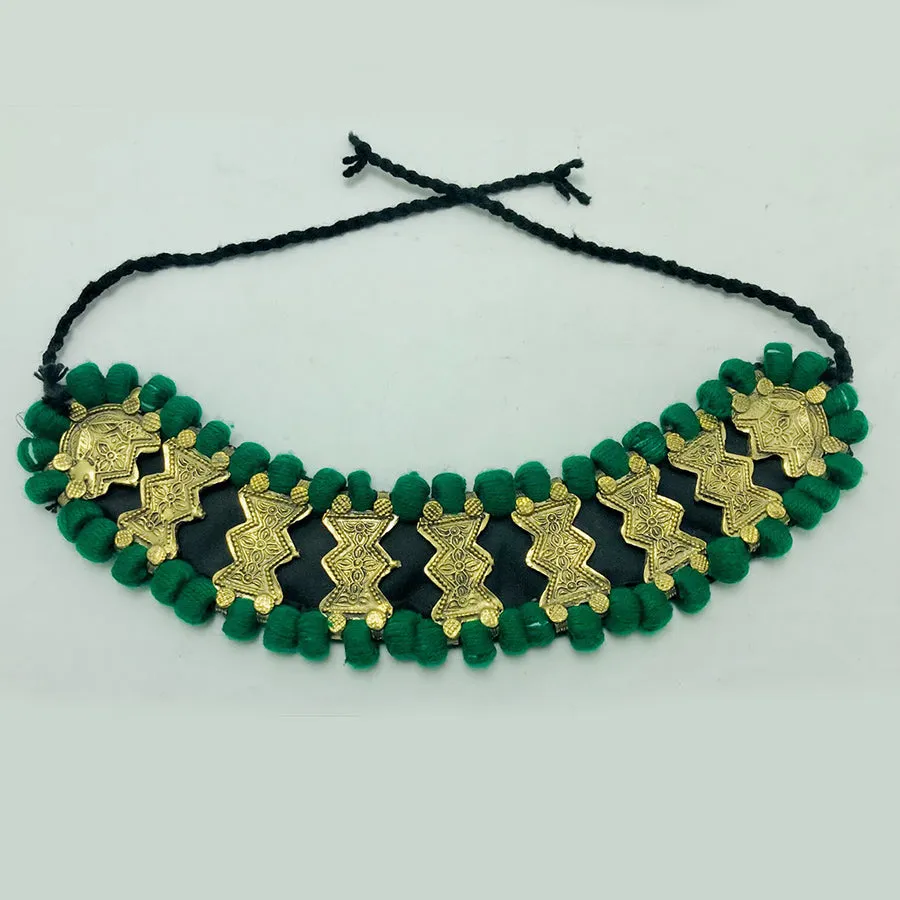 Handmade Green Vintage Choker Necklace
