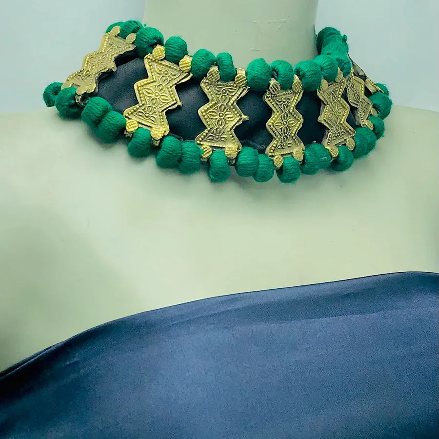 Handmade Green Vintage Choker Necklace