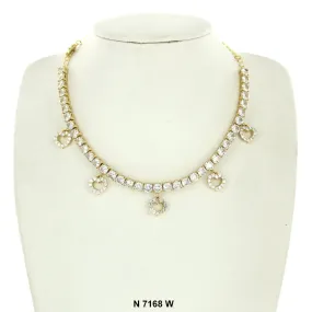 Heart Charms Choker Necklace N 7168 W