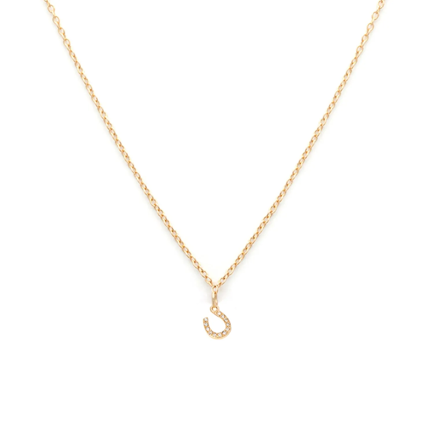 Horseshoe Necklace | 14k Gold & Diamond