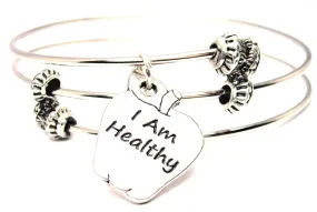 I Am Healthy Triple Style Expandable Bangle Bracelet