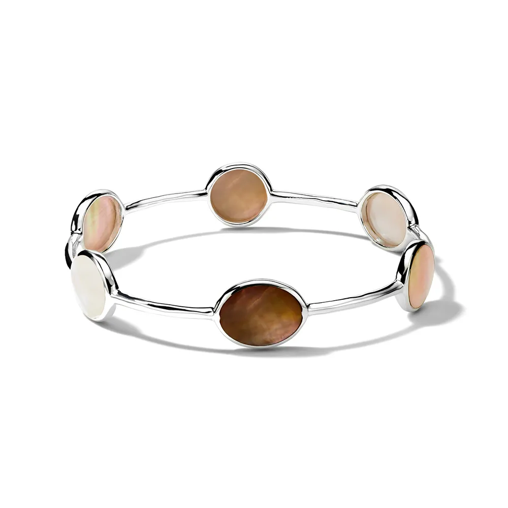 IPPOLITA Polished Rock Candy Sterling Silver 6-Stone Bangle in Dahlia