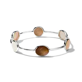 IPPOLITA Polished Rock Candy Sterling Silver 6-Stone Bangle in Dahlia