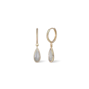 Iris • Grey Moonstone Hoop Earring