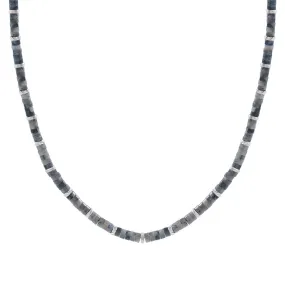 Jasper Heishi Beaded Necklace - Solid Silver