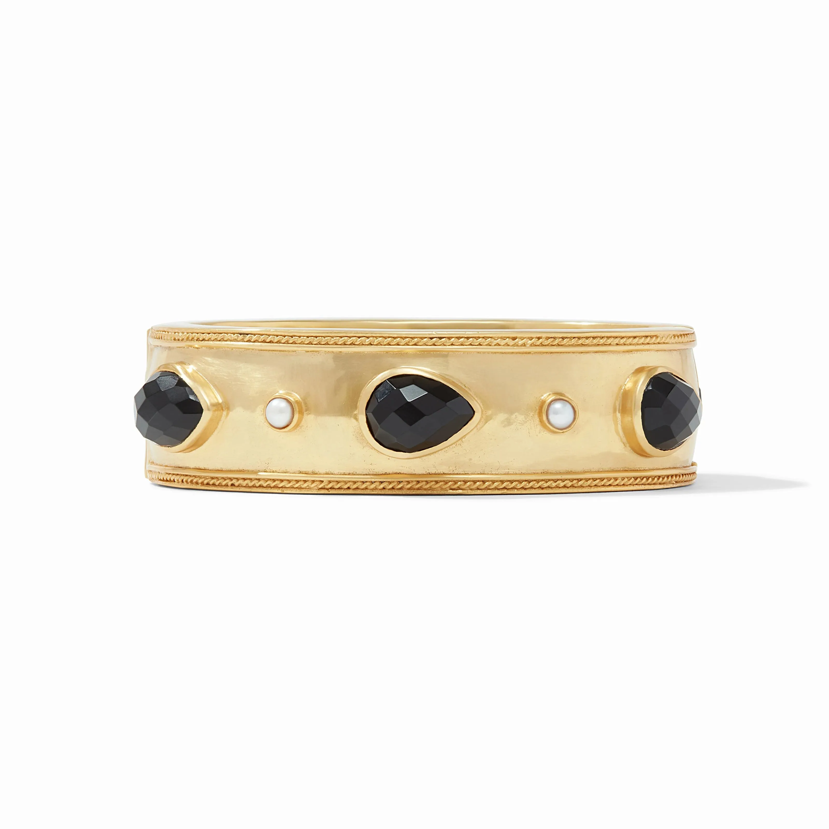 Julie Vos Cannes Stone Statement Hinge Bangle
