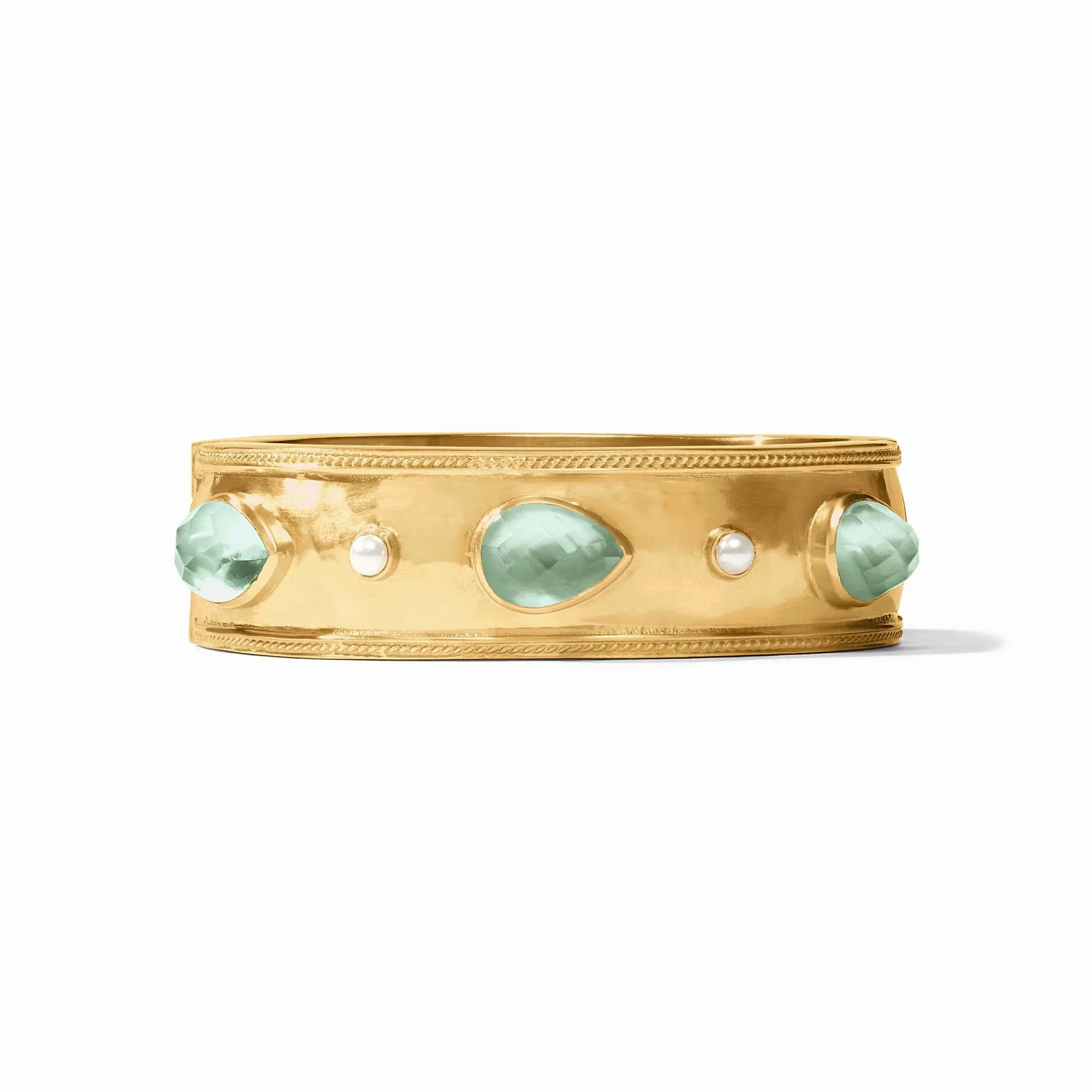 Julie Vos Cannes Stone Statement Hinge Bangle