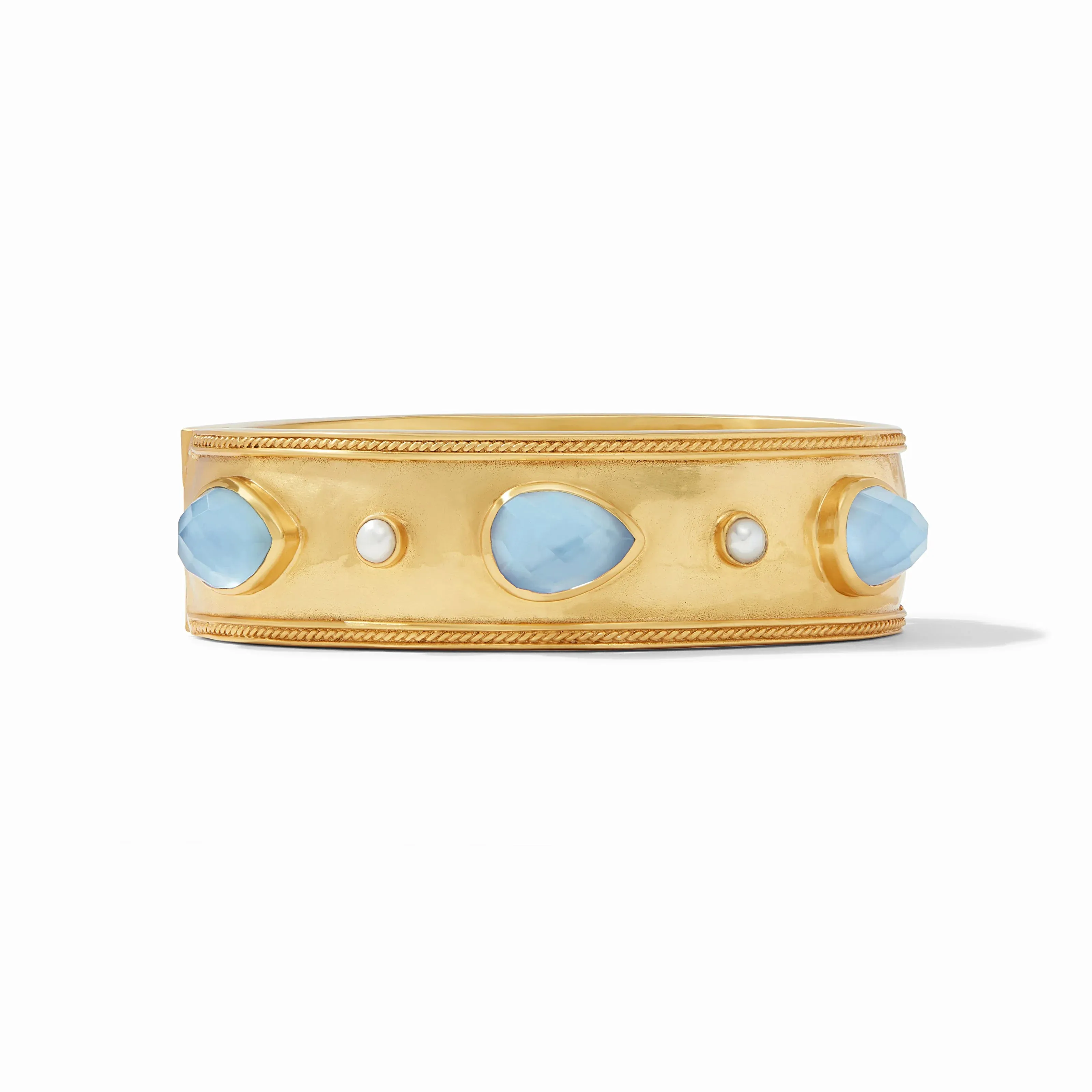 Julie Vos Cannes Stone Statement Hinge Bangle