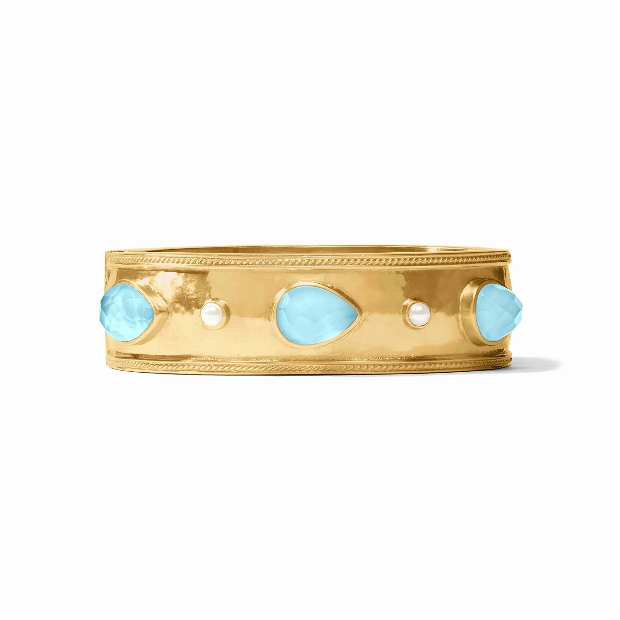 Julie Vos Cannes Stone Statement Hinge Bangle