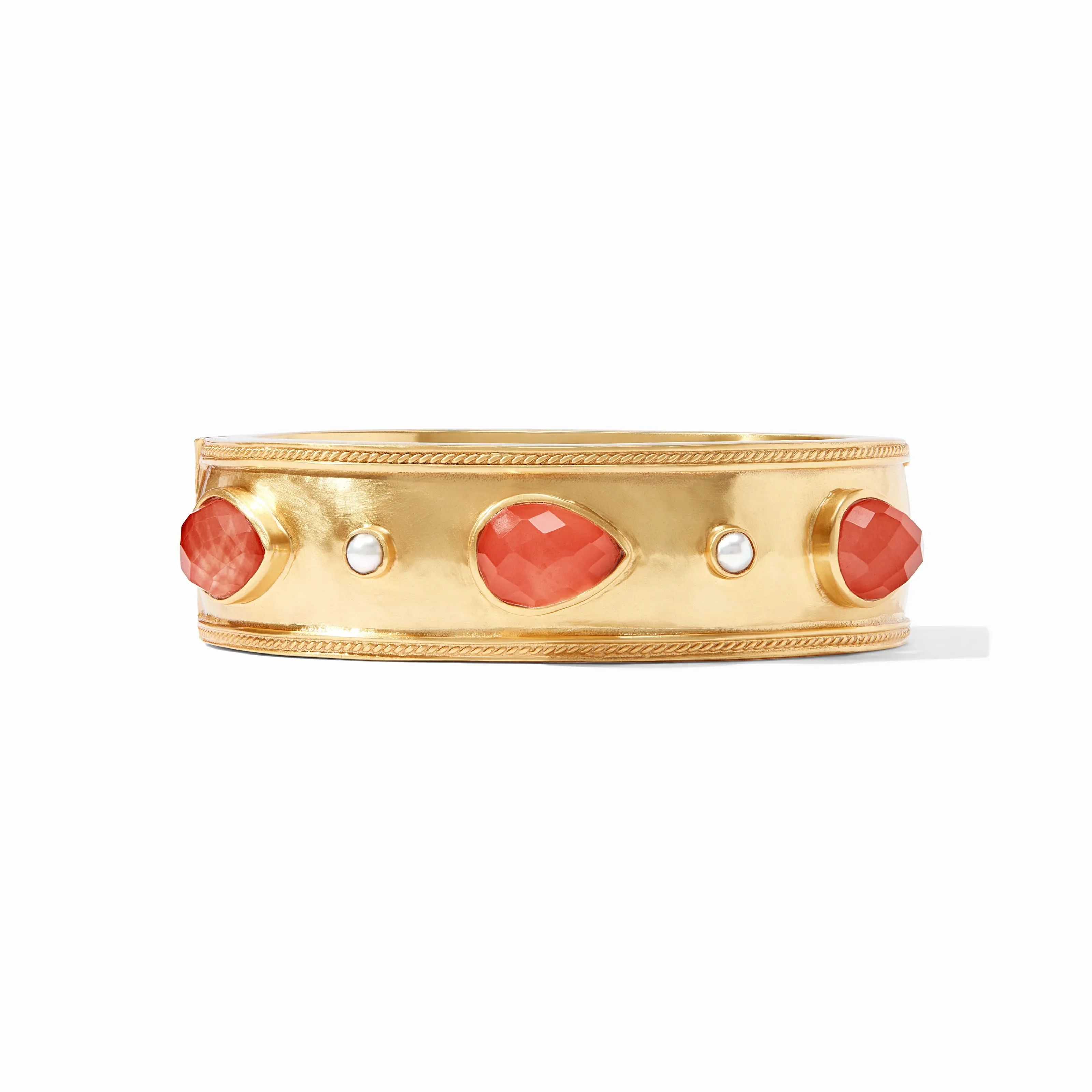 Julie Vos Cannes Stone Statement Hinge Bangle