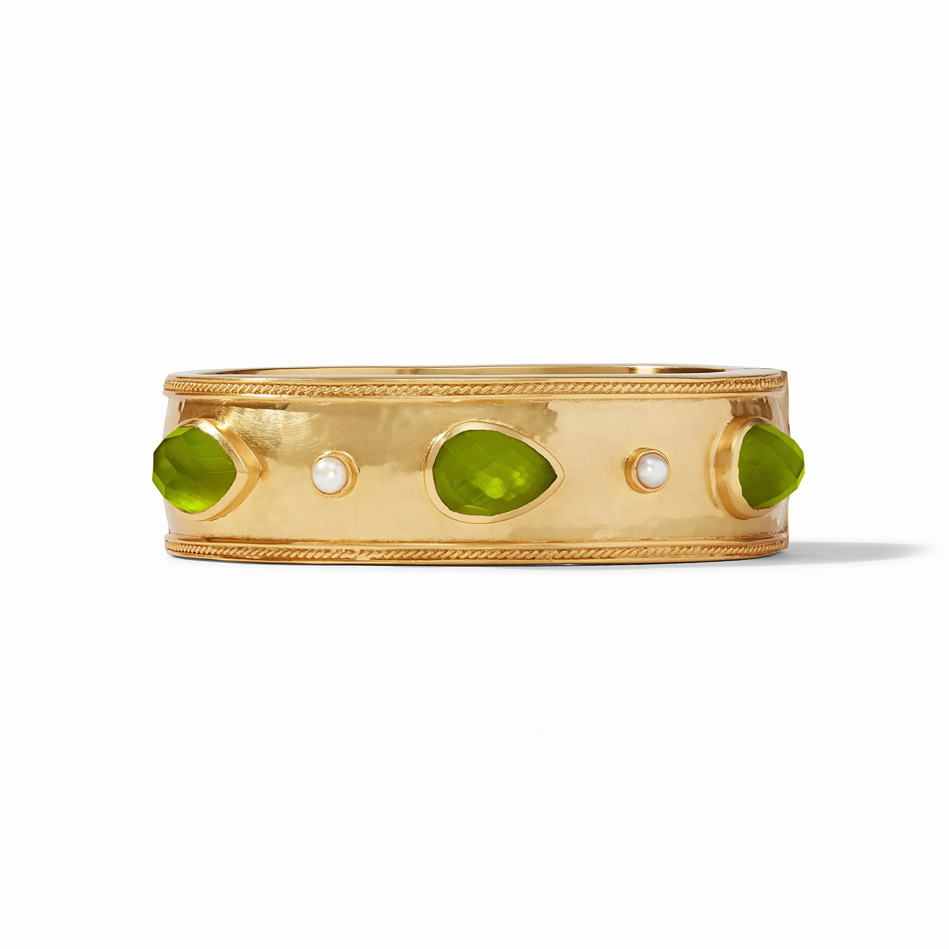 Julie Vos Cannes Stone Statement Hinge Bangle
