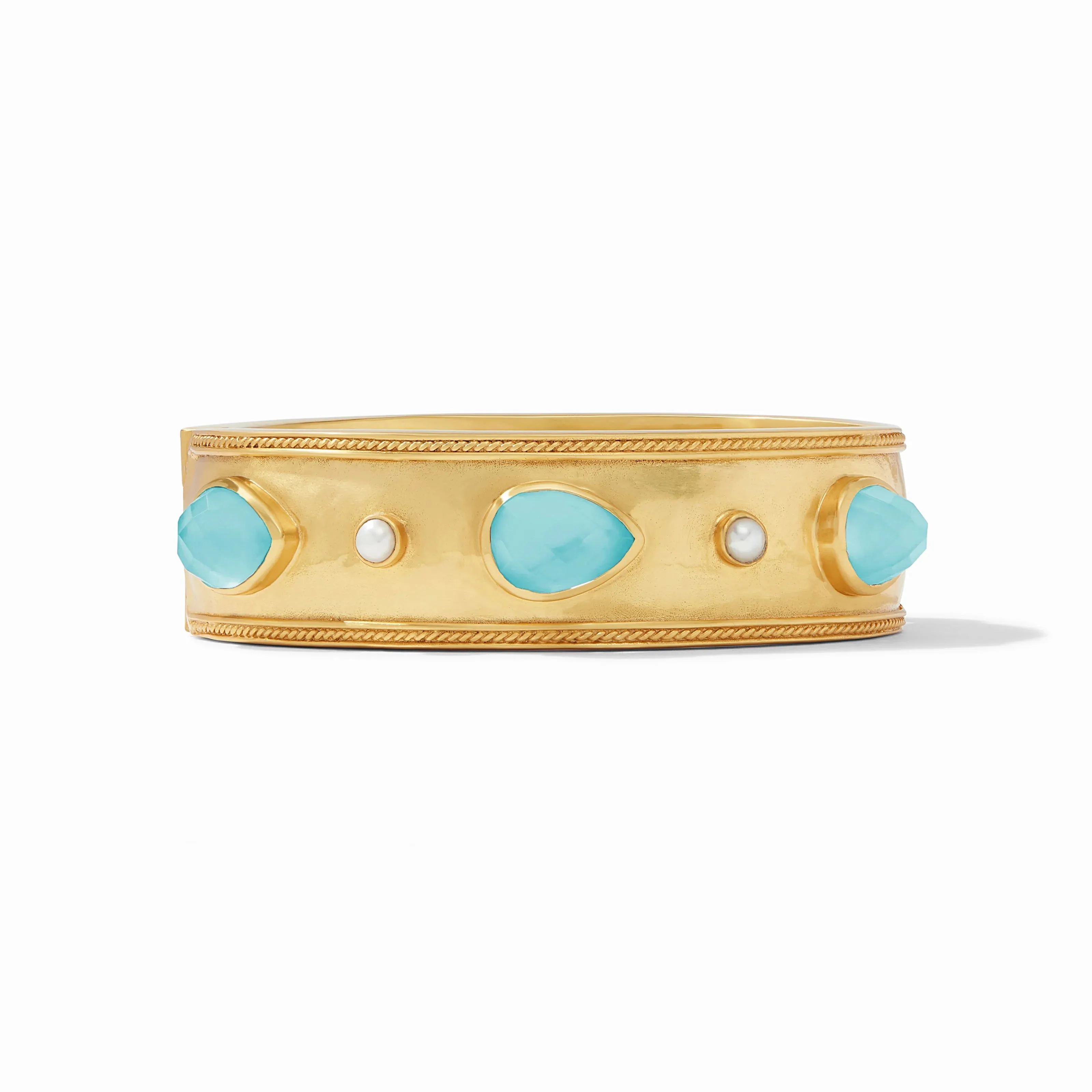 Julie Vos Cannes Stone Statement Hinge Bangle