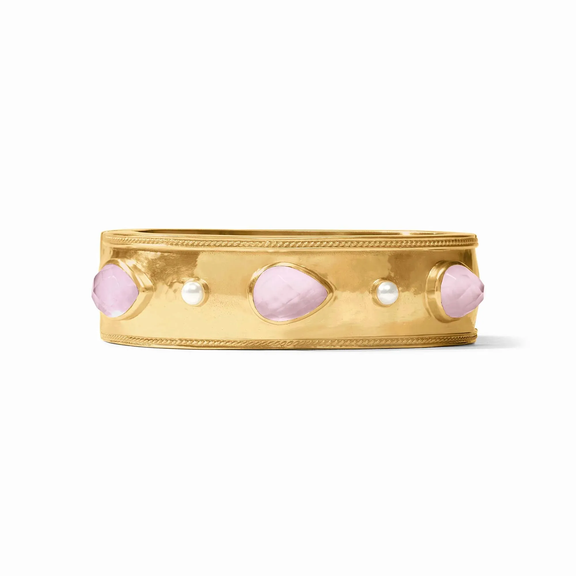 Julie Vos Cannes Stone Statement Hinge Bangle