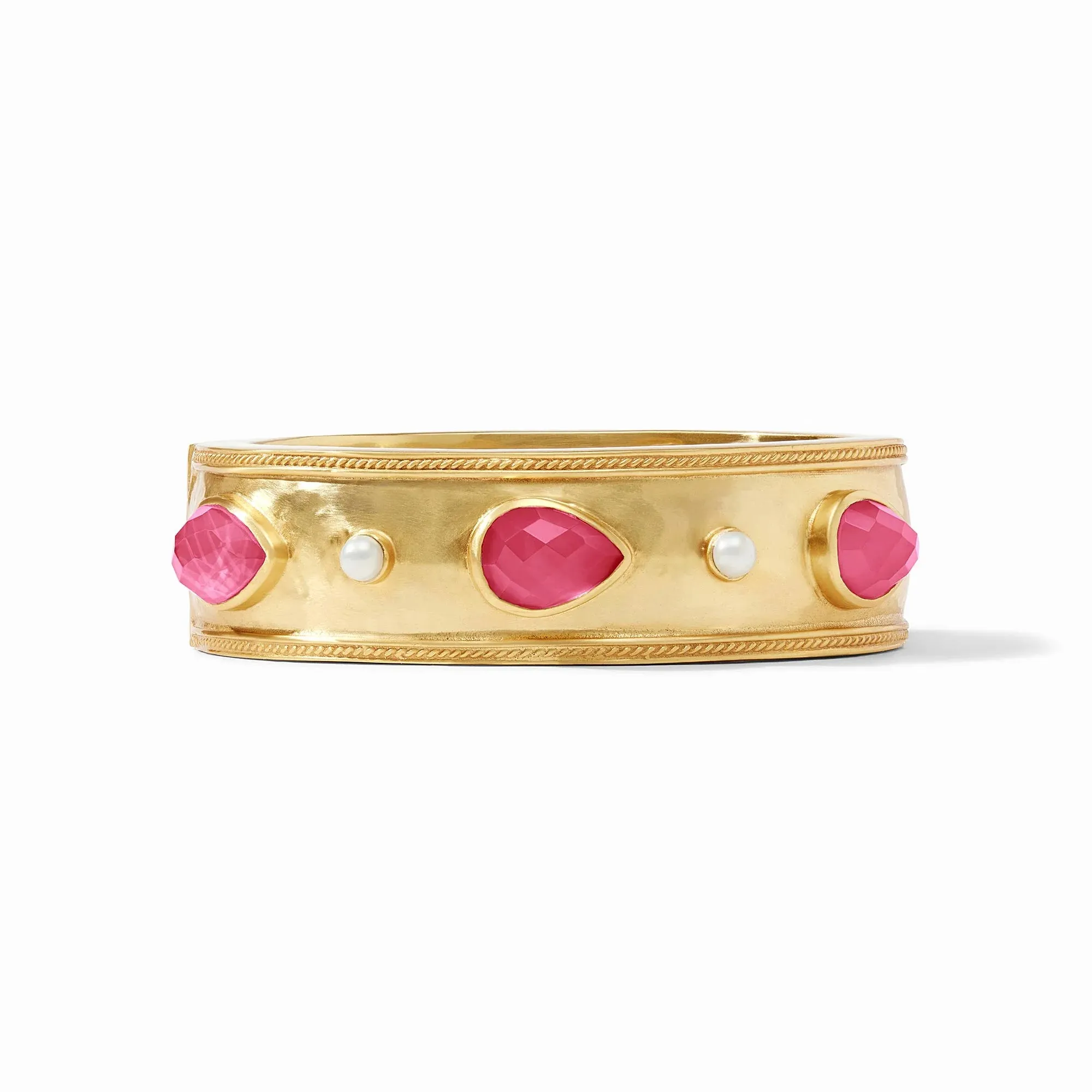 Julie Vos Cannes Stone Statement Hinge Bangle