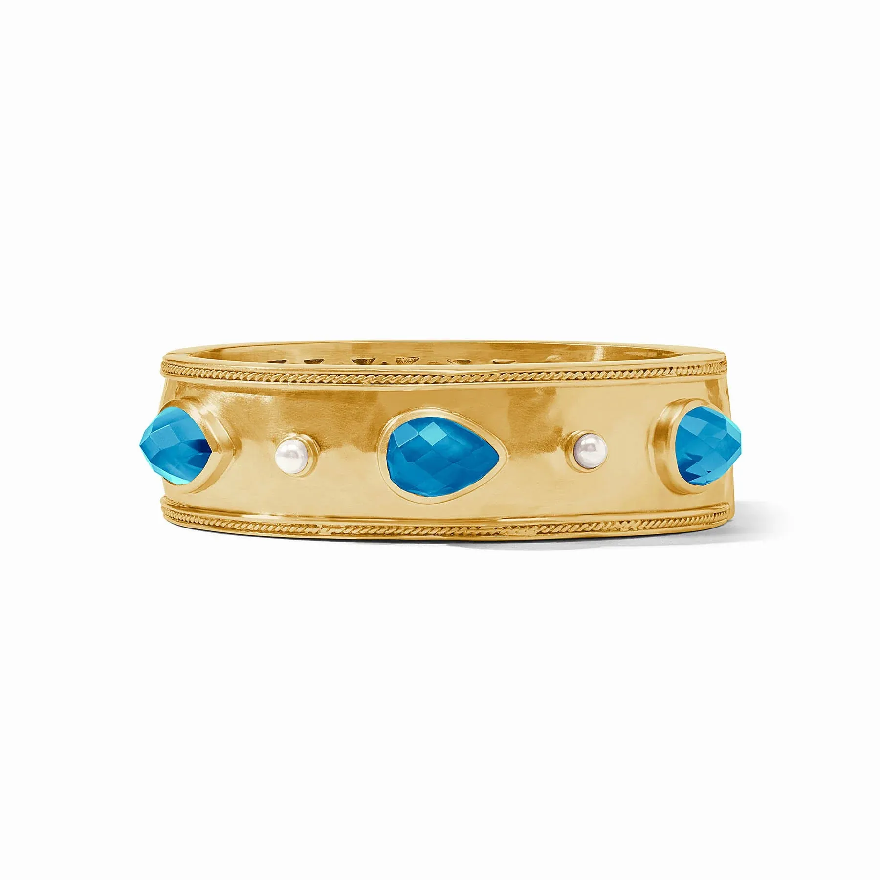 Julie Vos Cannes Stone Statement Hinge Bangle