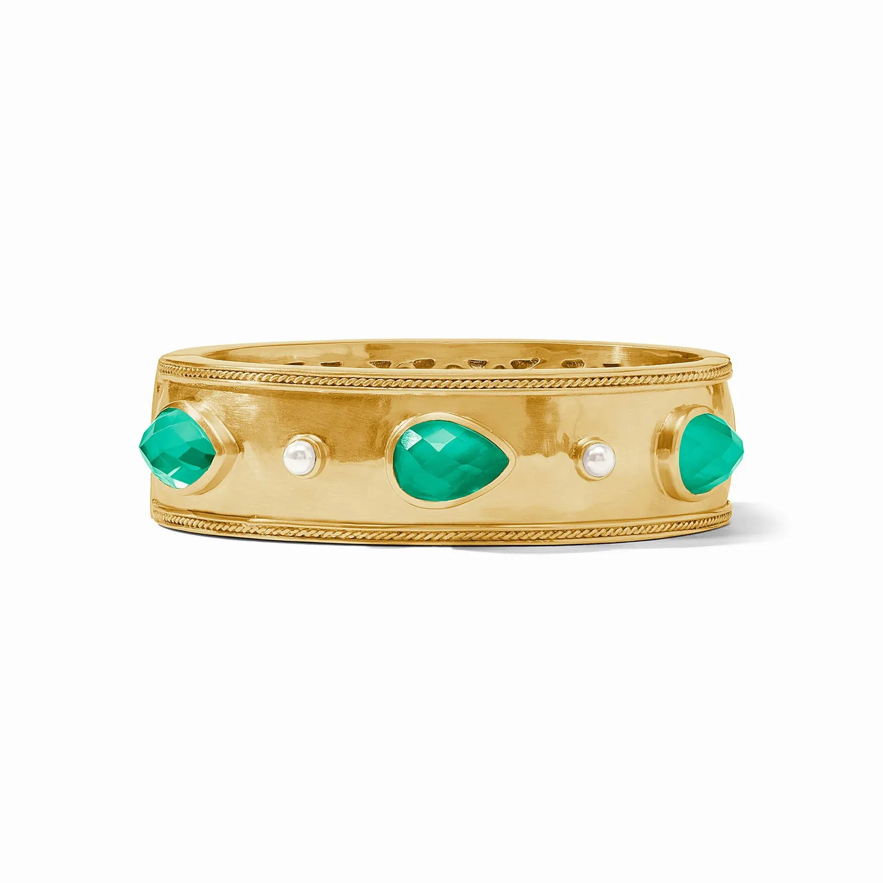 Julie Vos Cannes Stone Statement Hinge Bangle