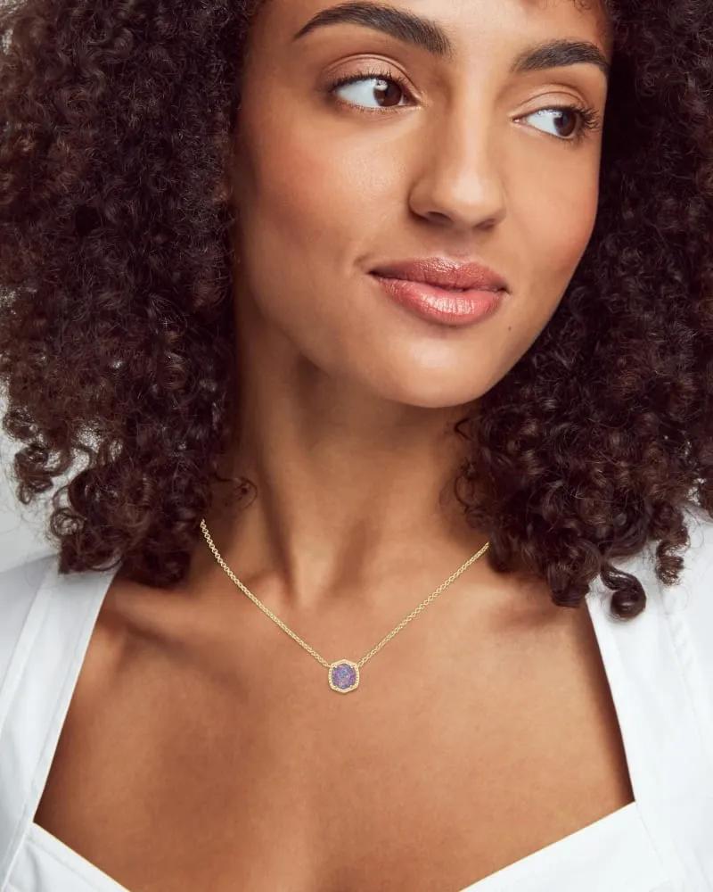 Kendra Scott Davie Pendant Necklace - Gold Lavender Opal