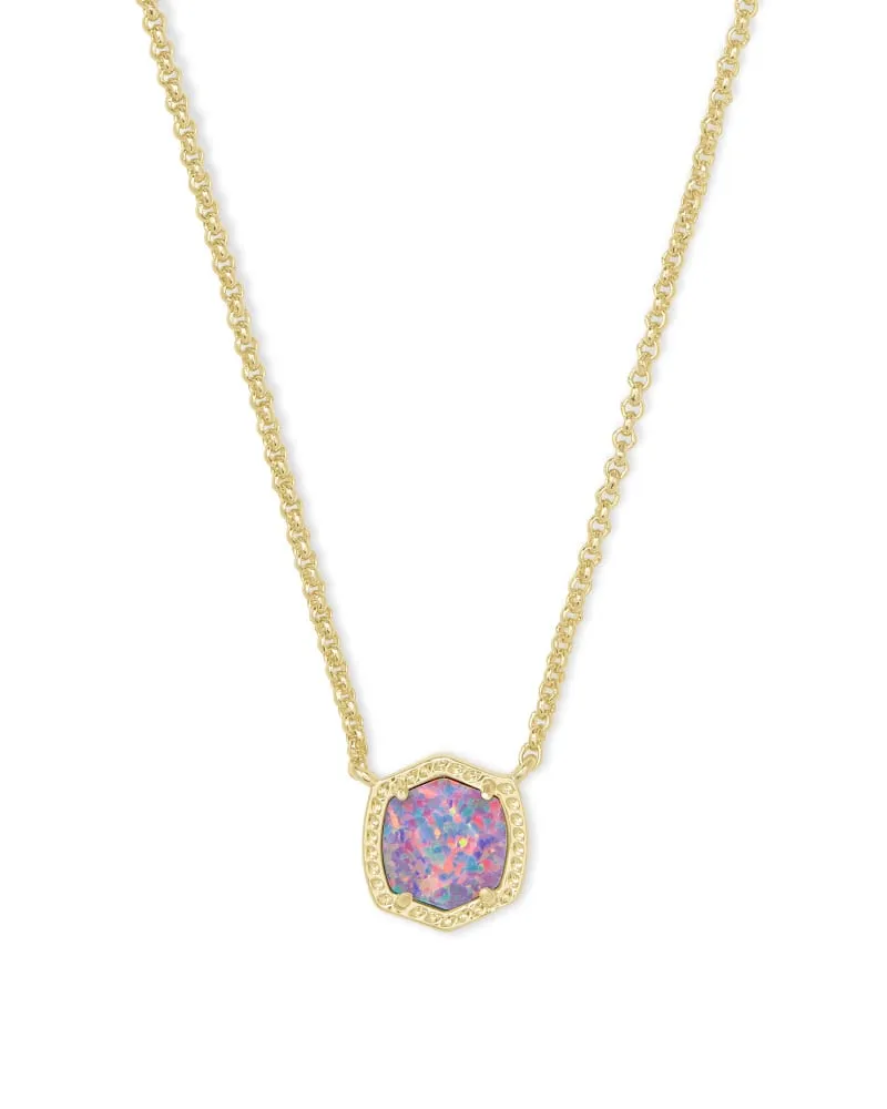 Kendra Scott Davie Pendant Necklace - Gold Lavender Opal