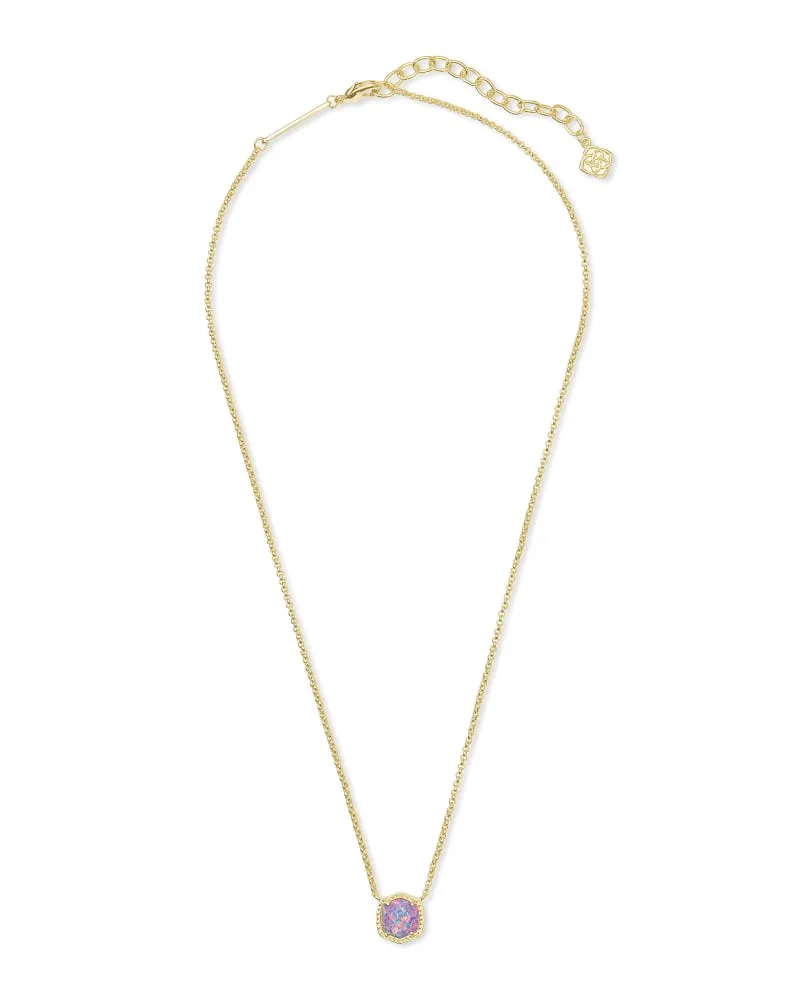 Kendra Scott Davie Pendant Necklace - Gold Lavender Opal