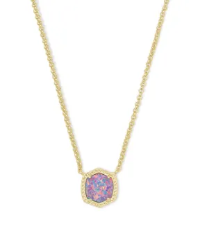 Kendra Scott Davie Pendant Necklace - Gold Lavender Opal