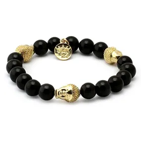 King Ice Shiny Onyx Buddha Meditation Bracelet