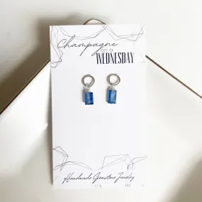 Kyanite or Moonstone Mini Dangle Studs in Gold or Silver