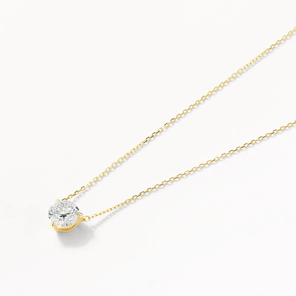 Laboratory-Grown Diamond 1.0ct Round Necklace in 10k Gold