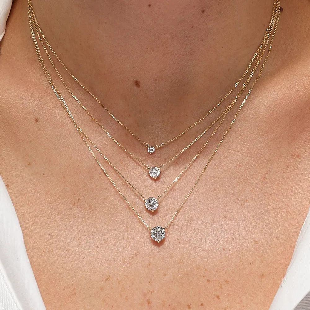 Laboratory-Grown Diamond 1.0ct Round Necklace in 10k Gold
