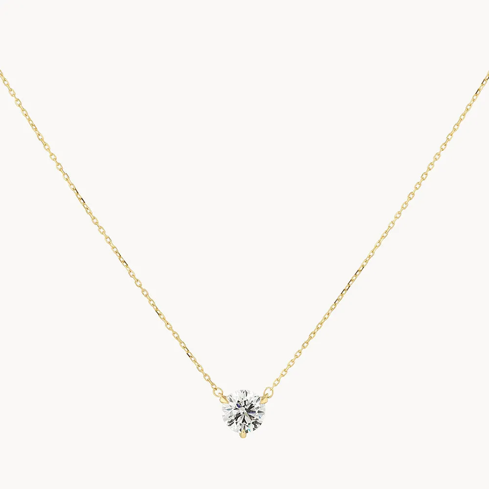 Laboratory-Grown Diamond 1.0ct Round Necklace in 10k Gold
