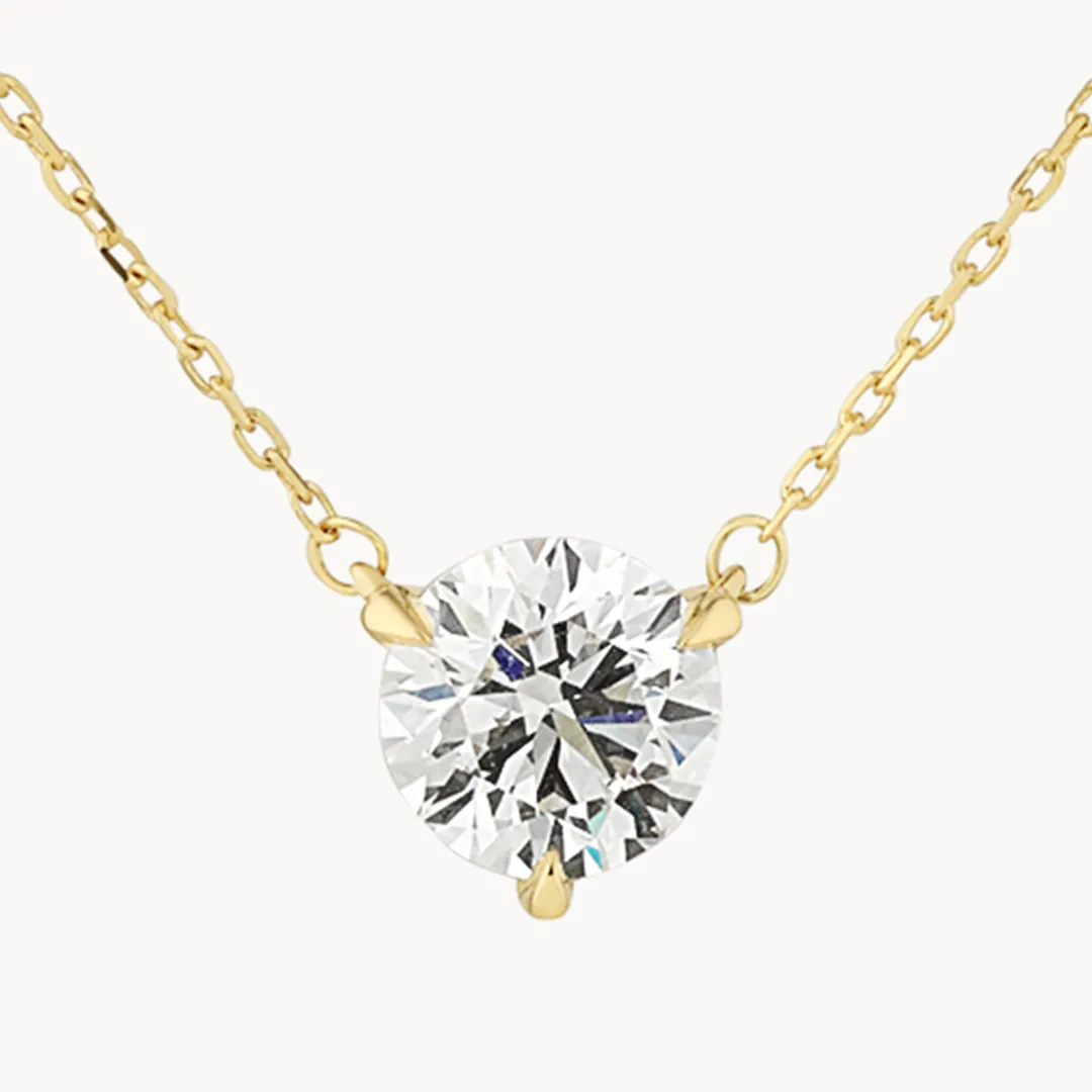 Laboratory-Grown Diamond 1.0ct Round Necklace in 10k Gold