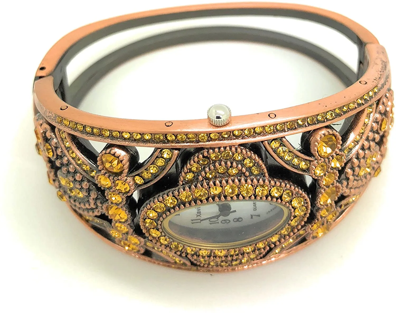 Ladies Rhinestones Antique Modern Elegant Metal Bangle Cuff Fashion Watch Wincci