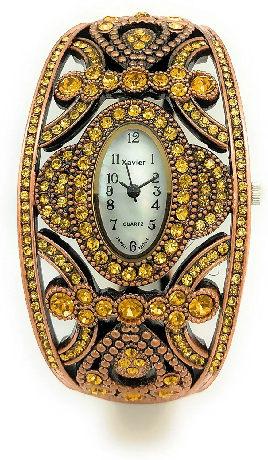Ladies Rhinestones Antique Modern Elegant Metal Bangle Cuff Fashion Watch Wincci