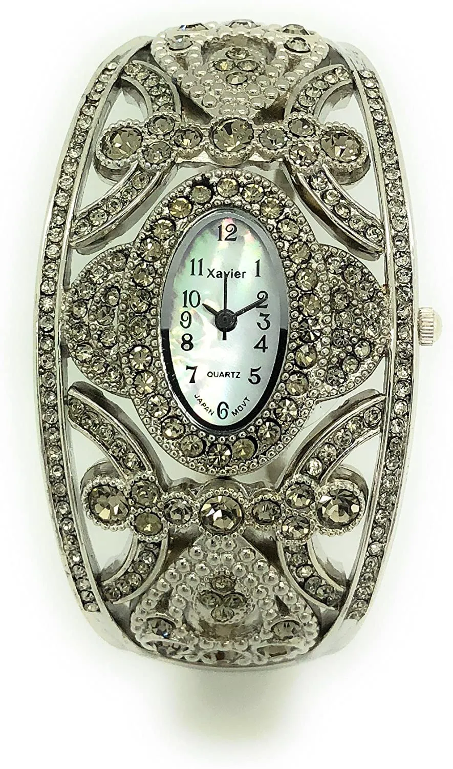 Ladies Rhinestones Antique Modern Elegant Metal Bangle Cuff Fashion Watch Wincci