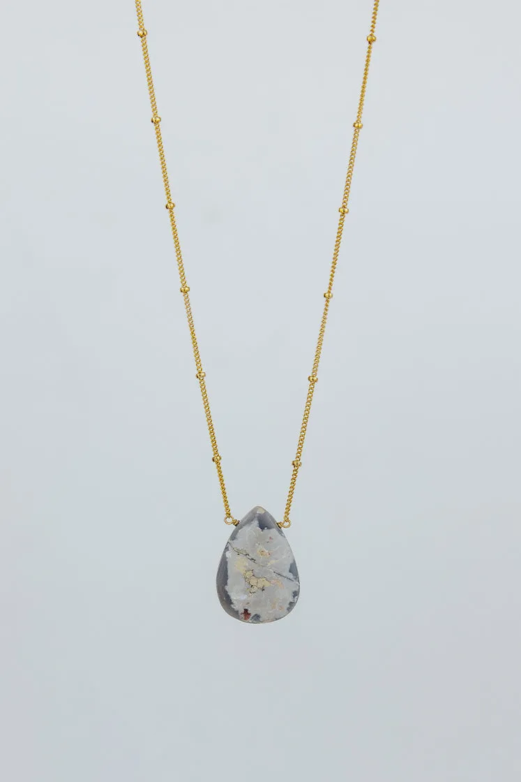 Large Single Stone Necklace - Opal