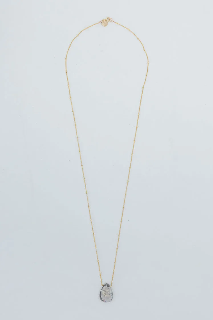 Large Single Stone Necklace - Opal